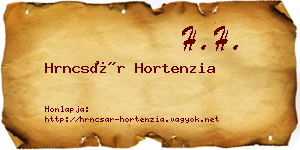 Hrncsár Hortenzia névjegykártya